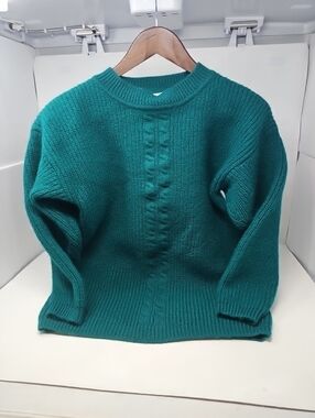 Gap Clothing Co Teal Cable-Detail Crewneck Sweater - Women
